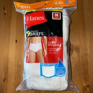 Hanes tagless full rise mens briefs underwear 9 pair NWT tighty whities medium